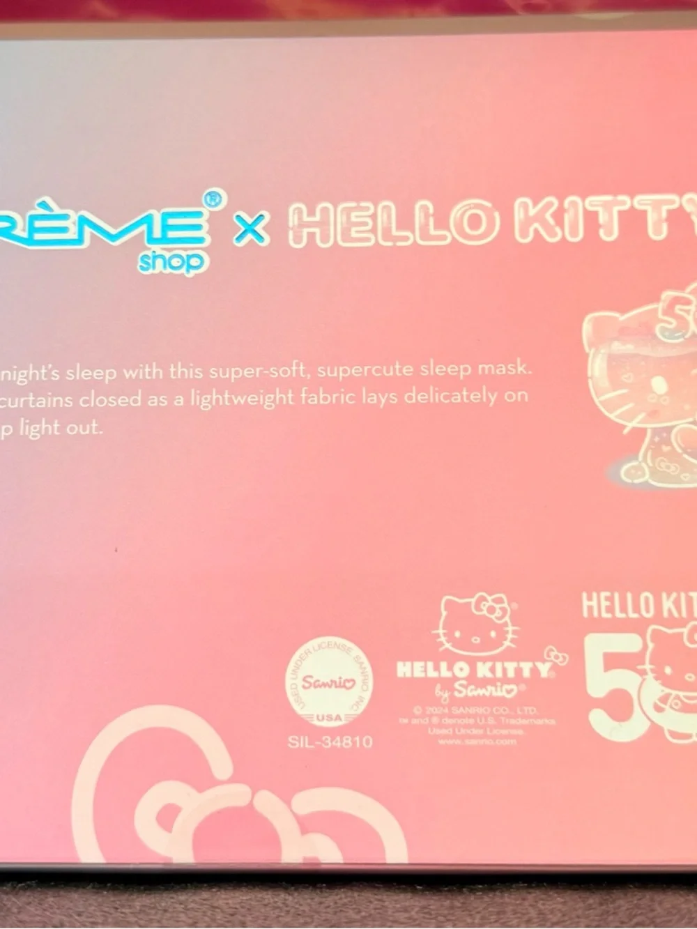 Hello Kitty 50th Anniversary  Limited Edition  Plushie Sleep Mask